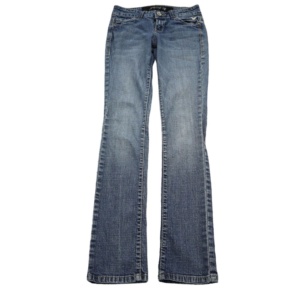 Grane Jeans Womens 1 Blue Low Rise Button Pocket Medium Wash Denim Pants